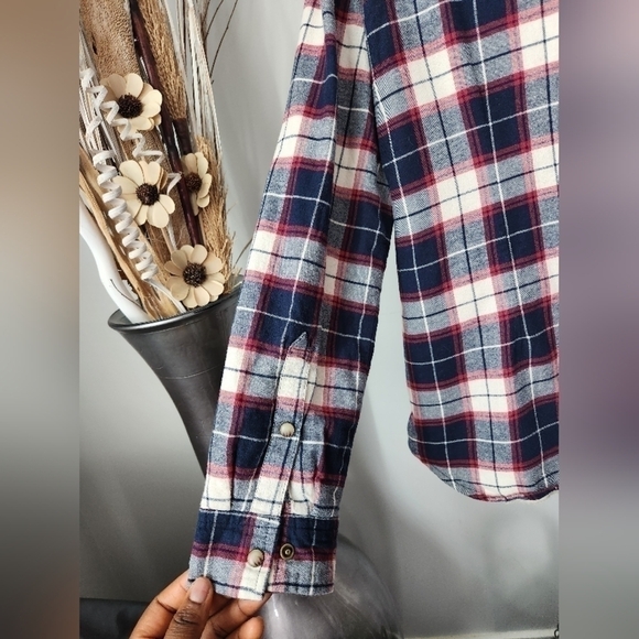 Jach Girlfriend New York,Button Front  Plaid Flannel, Long Sleeve Shirt Jacket.M - Picture 7 of 11